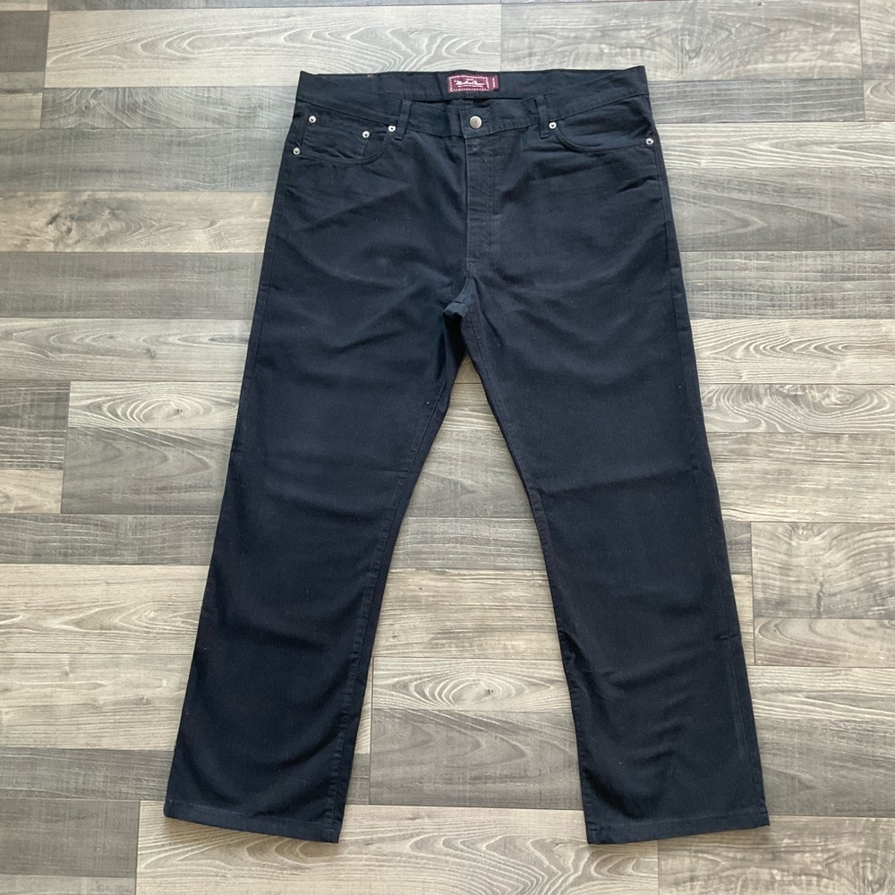 Marlboro Classics 5 Pocket Pants Men’s 40x30 Black Tonal Stripe Straight Leg